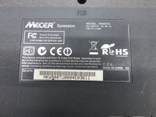 Mecer Xpression W940TU Bottom Base Cover. 6-39-w9403-012